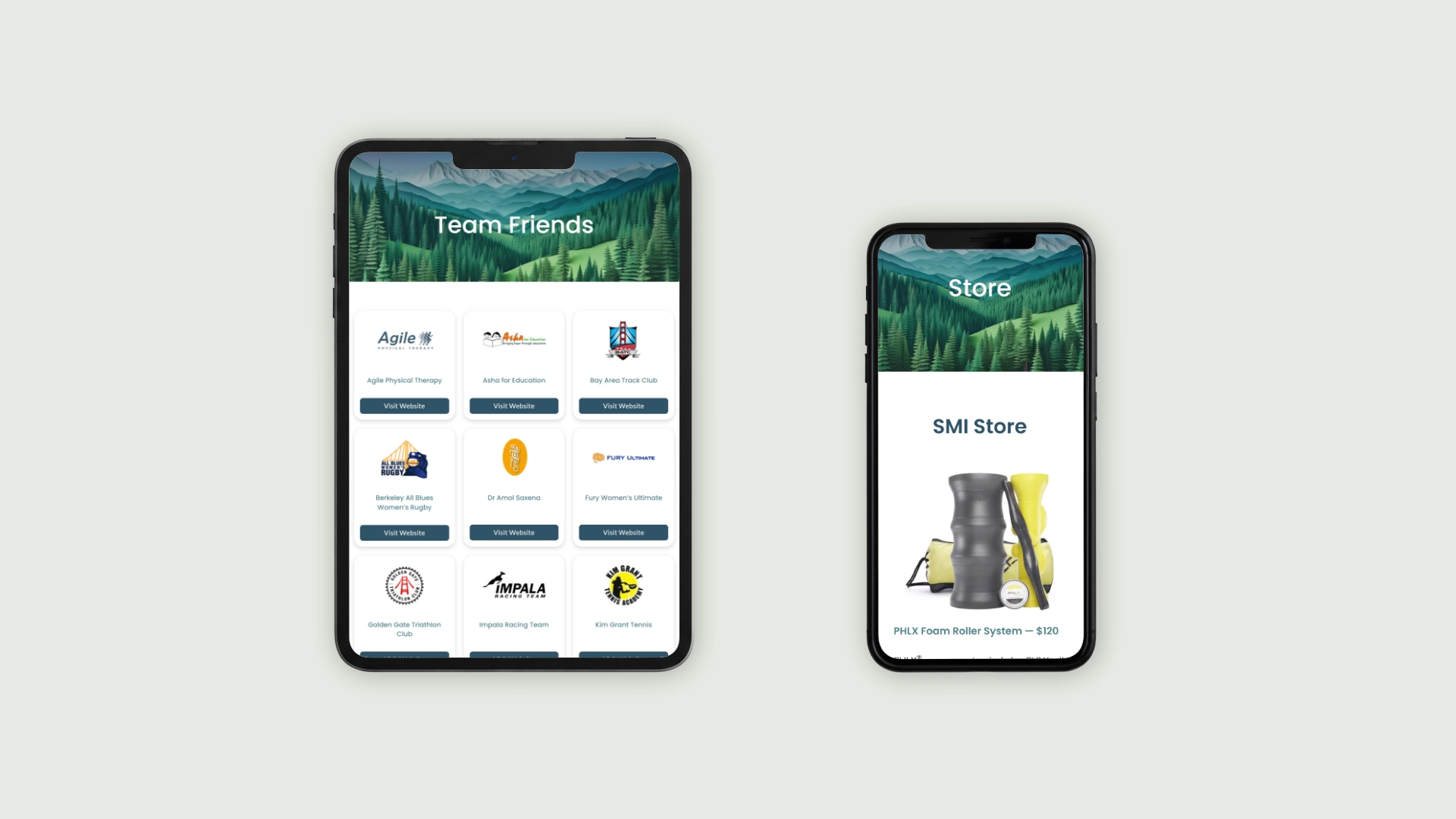 A tablet and smart phone showing SMI website page